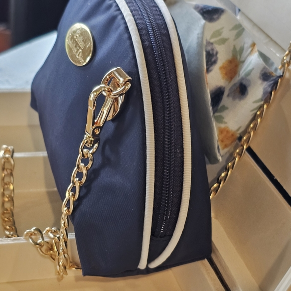 Christian Dior Navy Blue Clutch w/Crossbody Chain, Tassel, & Twilly Added - Picture 10 of 16